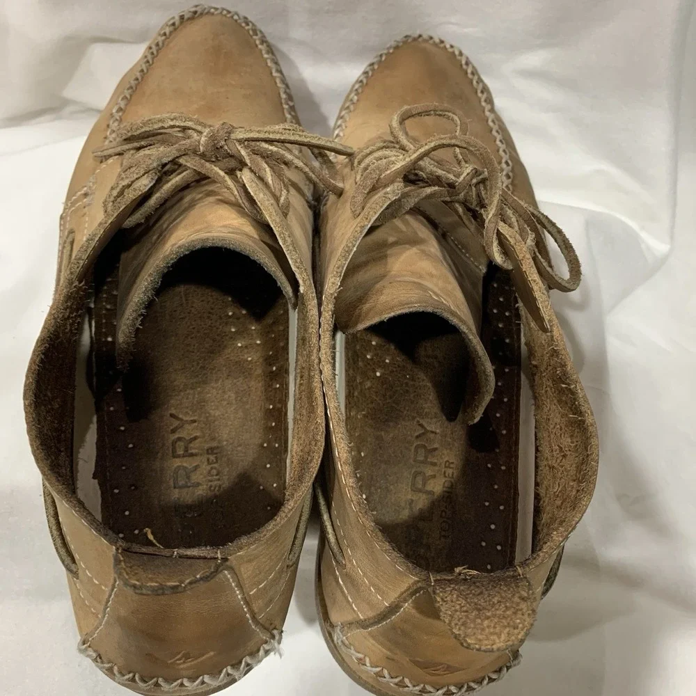 Sperry Top-Sider Tan Leather Moc Toe Chukka Ankle Boots Men's 11 M‎ Boat Shoes